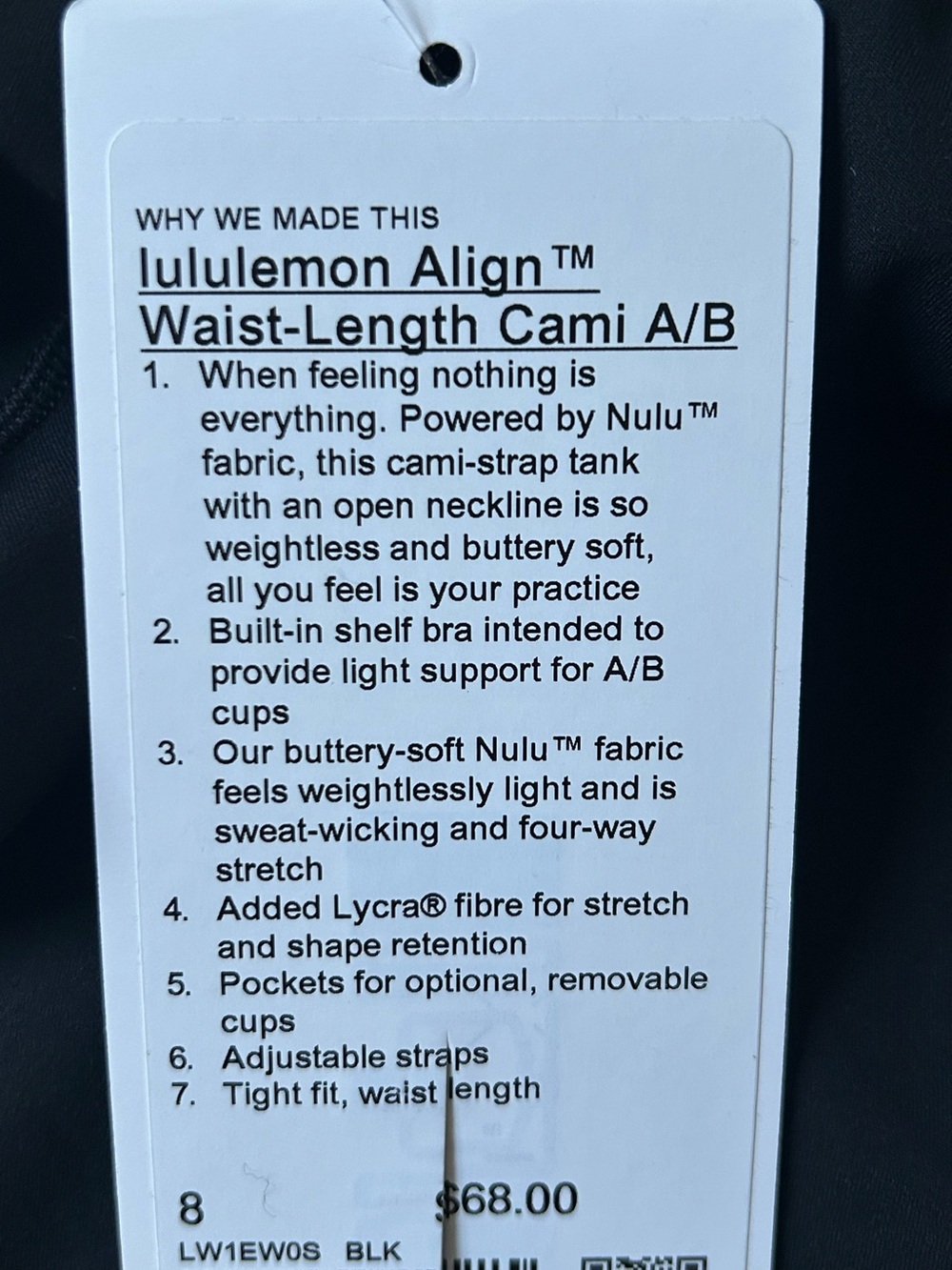 Lululemon Align Waist Length Cami A/B Top - Picture 8 of 11